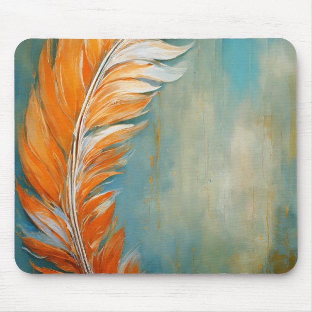 Golden Drift Feather Art Mousepad (Front)