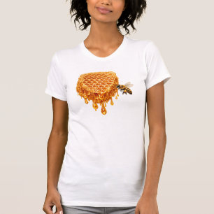 Golden Dripping Honeycomb with Honey Bee T-Shirt