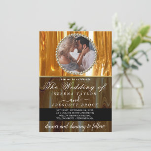 Golden Drips Custom Photo Wedding Invitation