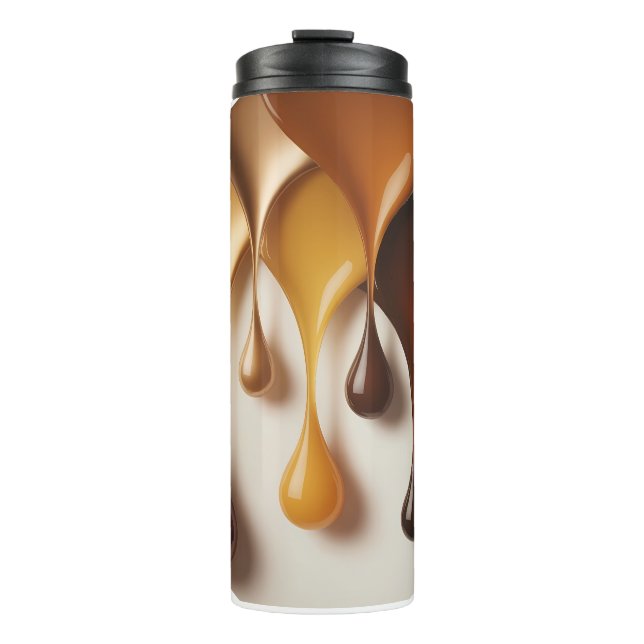 Golden Drops - Luxe Liquid Art - Magnet Thermal Tumbler (Front)