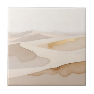 Golden Dunes Abstract Serenity Tile