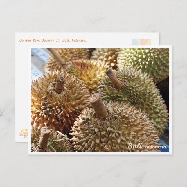 Golden Durian Bali Market – Travel Postcard (Front/Back)