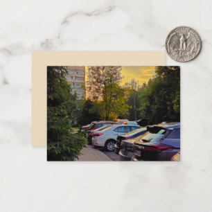 Golden Dusk Urban Flat Note Card – Customisable