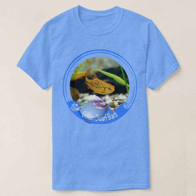 Golden Dwarf Barb Aquarium Fish T-Shirt (Design Front)