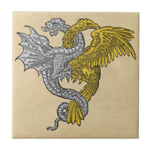 Golden Eagle and Silver Dragon Tile