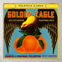 Golden Eagle Brand Orange Fruit Crate Label