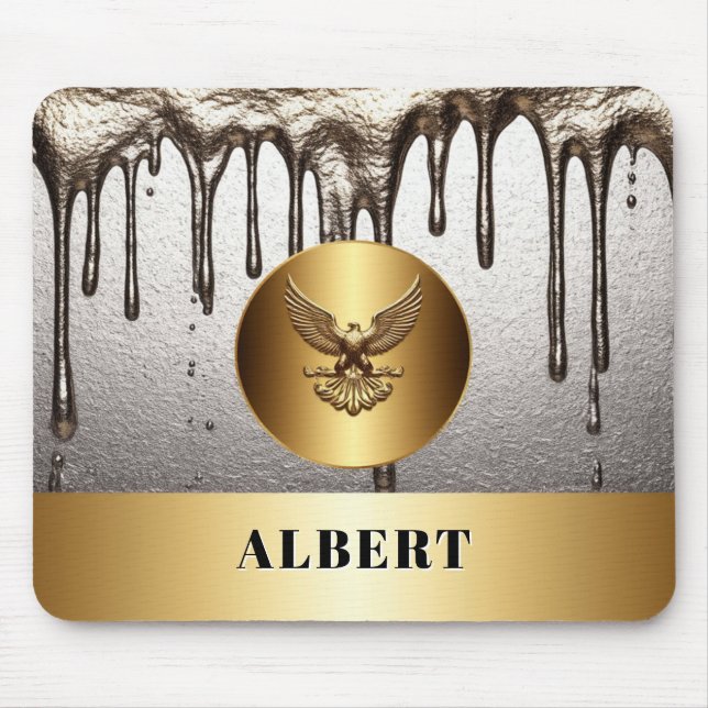 Golden Eagle Emblem Strength Design 🦅 Mouse Mat (Front)