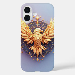 Golden Eagle Emblem with Decorative Stars iPhone 16 Case