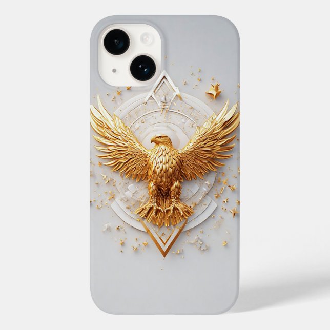 Golden Eagle Emblem with Decorative Stars Case-Mate iPhone Case (Back)