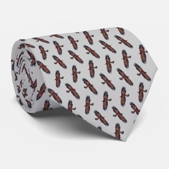 Golden Eagle Frenzy Tie Double Sided (Light Grey) (Rolled)