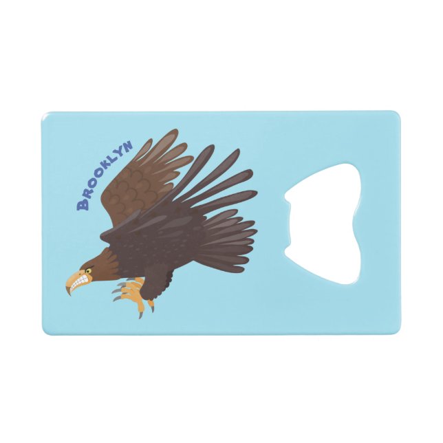 Golden eagle funny cartoon illustration (Front (Horizontal))