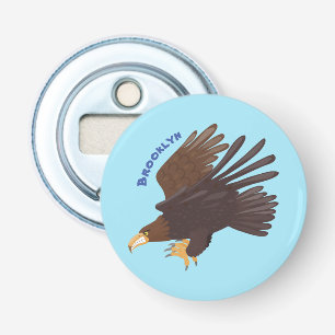 Golden eagle funny cartoon illustration bottle opener