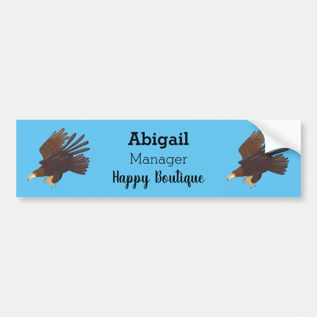 Golden eagle funny cartoon illustration  bumper sticker (Front)