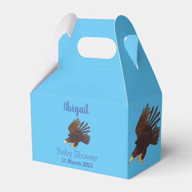 Golden eagle funny cartoon illustration favour box (Front Side)