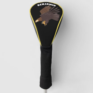 Golden eagle funny cartoon illustration golf head cover