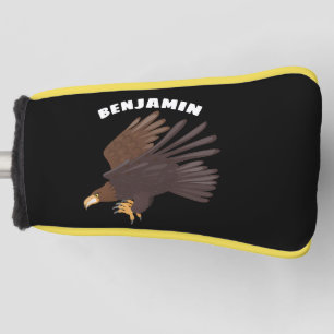 Golden eagle funny cartoon illustration golf head cover