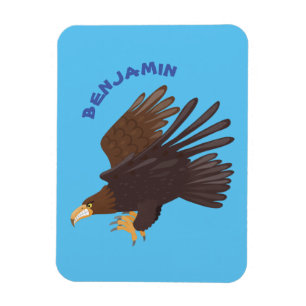 Golden eagle funny cartoon illustration magnet