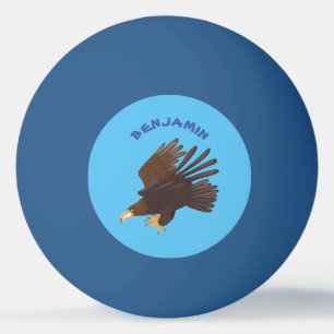 Golden eagle funny cartoon illustration ping pong ball