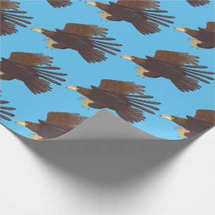Golden eagle funny cartoon illustration wrapping paper