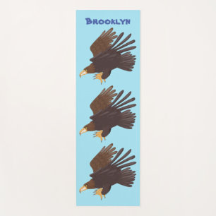 Golden eagle funny cartoon illustration yoga mat