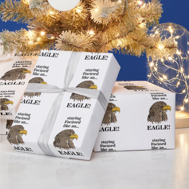 Golden Eagle Head Wrapping Paper (Holidays)