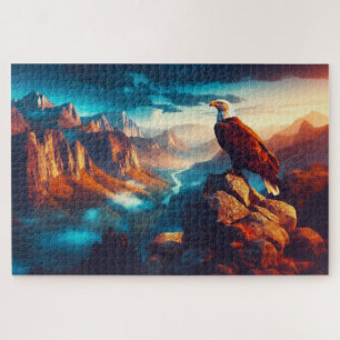Golden Eagle Lookout, realistic, rocky peak Jigsaw Puzzle