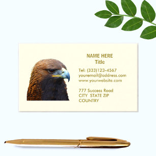 Golden Eagle on Champagne Colour Business Card