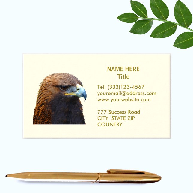 Golden Eagle on Champagne Colour Business Card (Creator Uploaded)