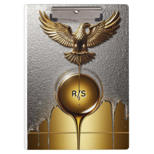 Golden Eagle Pendant Dripping Liquid Metal  Clipboard