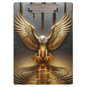 Golden Eagle Pendant Dripping Liquid Metal  Clipboard