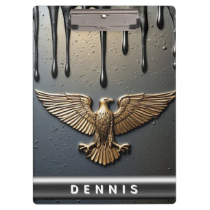 Golden Eagle Pendant Dripping Liquid Metal  Clipboard