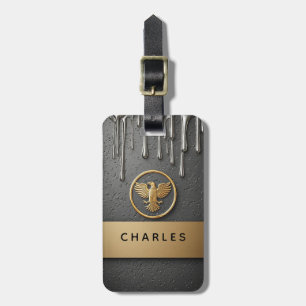 Golden Eagle Pendant Dripping Liquid Metal Luggage Tag