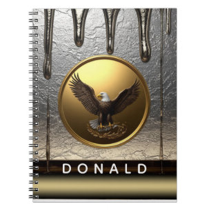 Golden Eagle Pendant Dripping Liquid Metal  Notebook