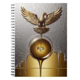 Golden Eagle Pendant Dripping Liquid Metal Notebook