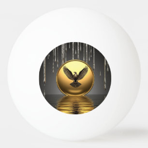 Golden Eagle Pendant Dripping Liquid Metal  Ping Pong Ball
