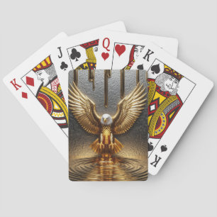 Golden Eagle Pendant Dripping Liquid Metal Playing Cards