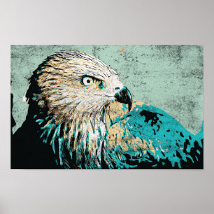 Golden eagle portrait poster