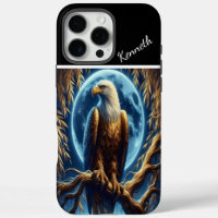 Golden Eagle Under Blue Moon