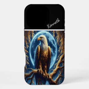Golden Eagle Under Blue Moon iPhone 16 Pro Max Case