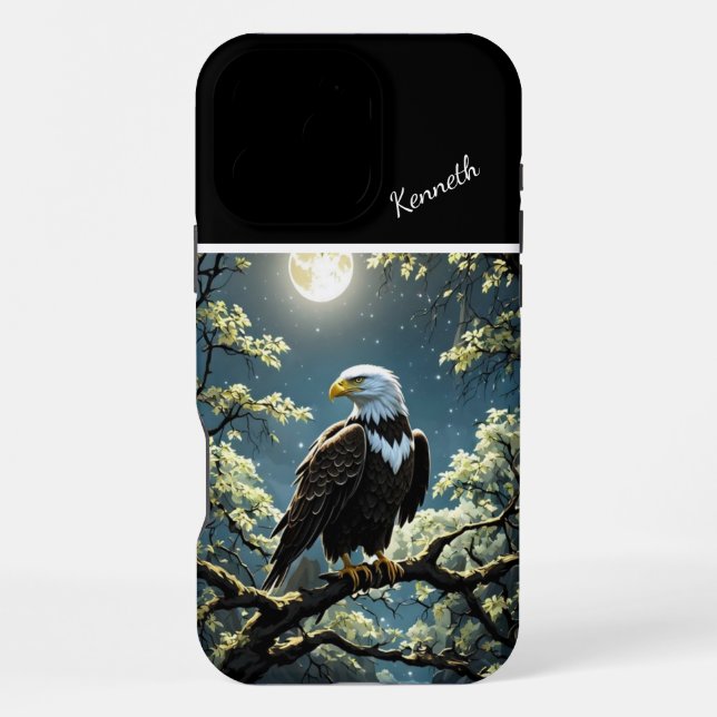 Golden Eagle Under Moonlight iPhone Case (Back)
