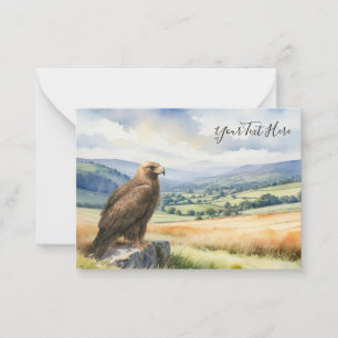 Golden Eagle Watercolor Bird of Prey Custom Text Card