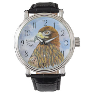 Golden Eagle Watercolor Painting Watch
