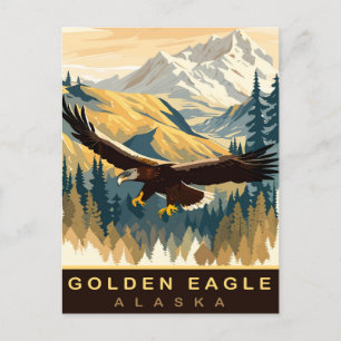 Golden Eagle, Wildlife in Alaska, Travel Postcard