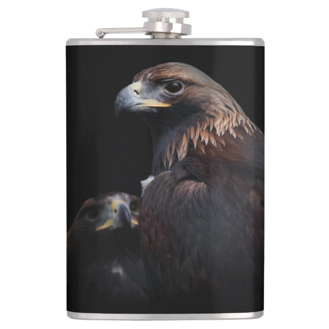Golden Eagles: Beauties Thru the Bars Hip Flask (Front)