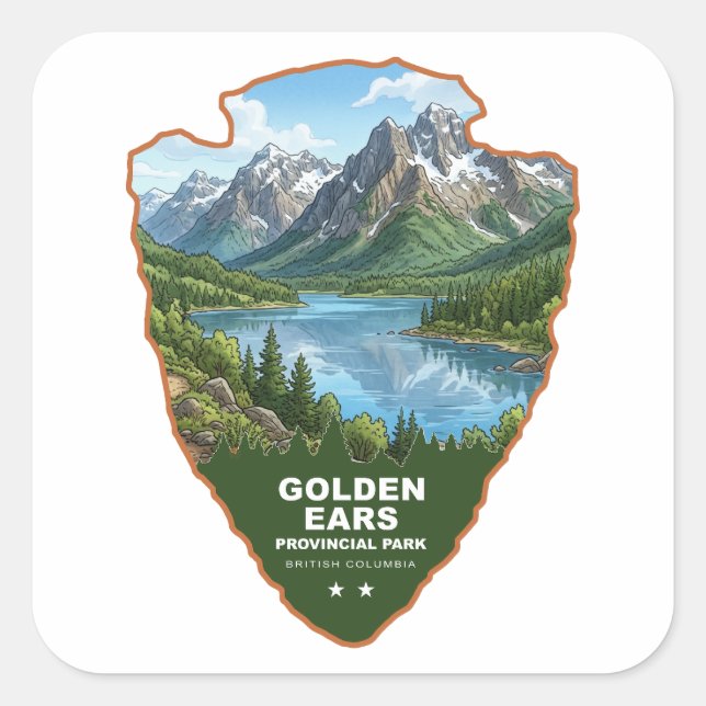 Golden Ears Provincial Park Arrowhead Square Sticker (Front)