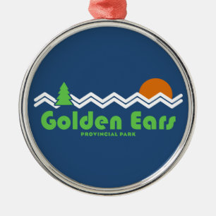 Golden Ears Provincial Park British Columbia Retro Metal Tree Decoration