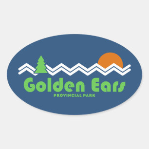 Golden Ears Provincial Park British Columbia Retro Oval Sticker