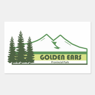 Golden Ears Provincial Park Green Stripes Rectangular Sticker