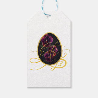 Golden Easter Egg and Elegant Iris Gift Tags