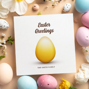 Golden Easter Egg  Holiday Card